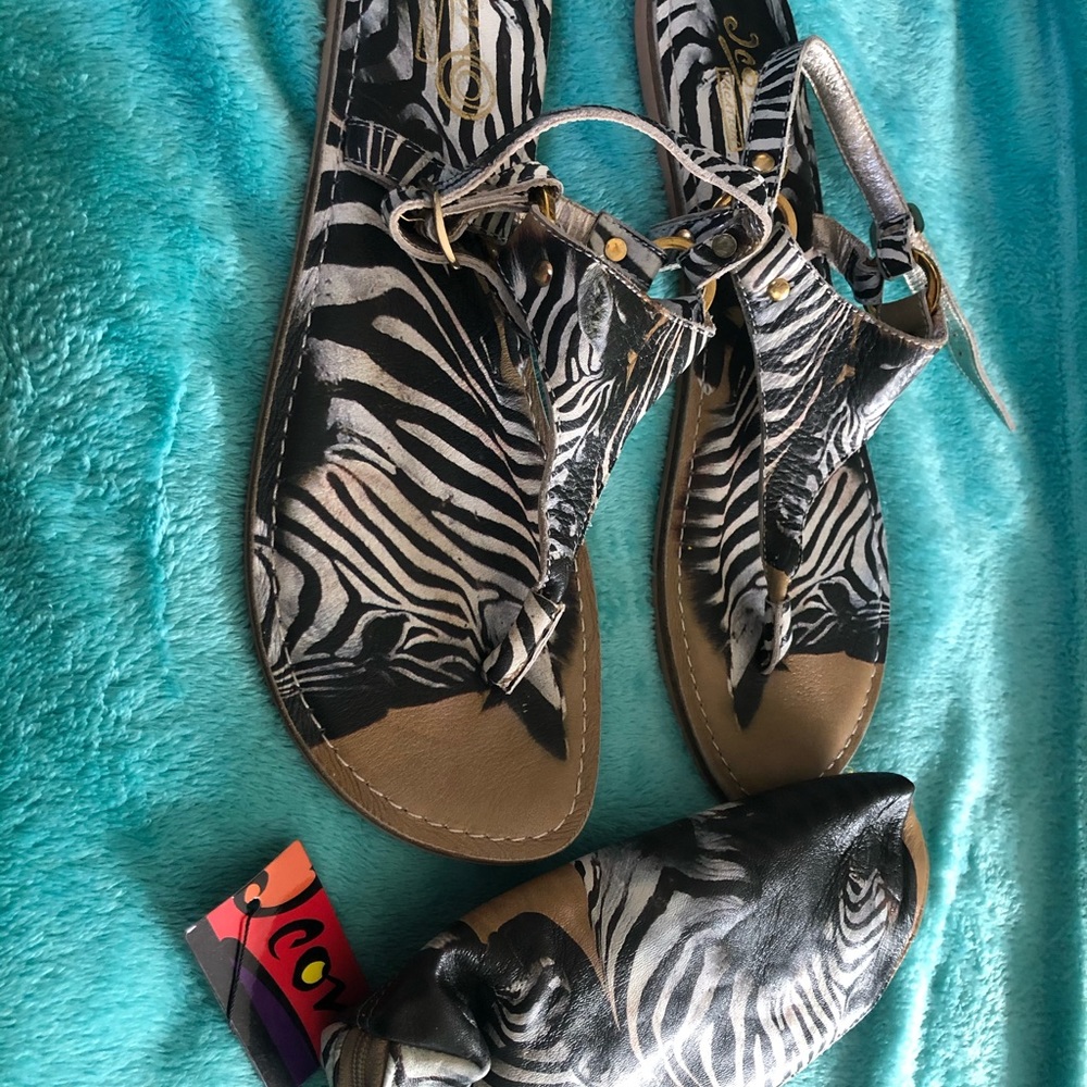 Icon hand painted sandals and pouch